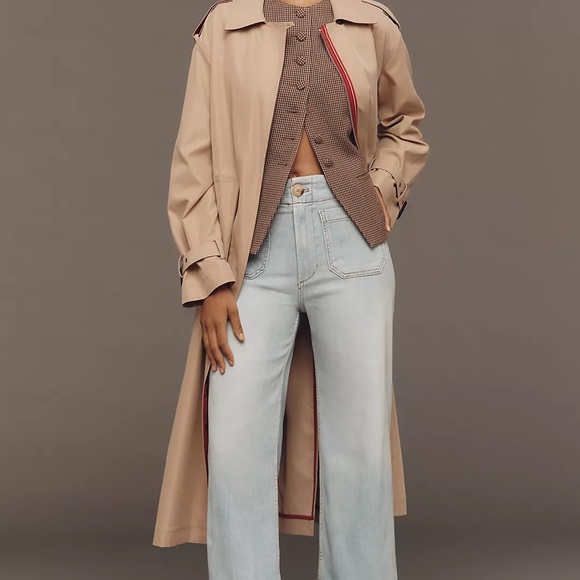 Maeve Anthropologie The Colette Crop High-Rise Wide-Leg Jeans 24 Petite NWT NEW - Picture 1 of 8